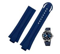 KCHSRKHXC Correa de reloj impermeable de goma con extremo de lengüeta de 24 mm x 12 mm para pulsera Oris, correa de reloj de silicona, cierre plegable de acero inoxidable (color: 25-12 mm, tamaño: 24