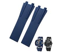 KCHSRKHXC Correa de reloj plegable de acero de goma de 26 mm para correa de reloj azul negro marrón deportivo impermeable accesorios (color: hebilla dorada azul, tamaño: cierre negro negro), Black