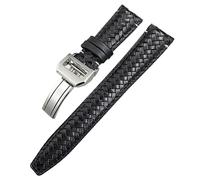 KCHSRKHXC Curved End Cowhide Woven Watchband 20mm 21mm 22mm Fit For Pilots Genuine Leather Watch Strap