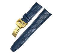 KCHSRKHXC Curved End Cowhide Woven Watchband 20mm 21mm 22mm Fit For Pilots Genuine Leather Watch Strap