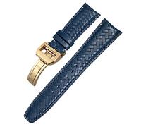 KCHSRKHXC Curved End Cowhide Woven Watchband 20mm 21mm 22mm Fit For Pilots Genuine Leather Watch Strap