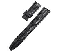 KCHSRKHXC Curved End Cowhide Woven Watchband 20mm 21mm 22mm Fit For Pilots Genuine Leather Watch Strap