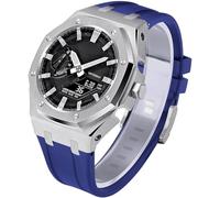 KCHSRKHXC Estuche de metal para reloj de 5ª generación + correa de goma para GM2100 Ga2100/GA2110 de acero inoxidable con bisel, correa de modificación, juego de accesorios de repuesto para reloj de