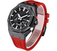 KCHSRKHXC Estuche de metal para reloj de 5ª generación + correa de goma para GM2100 Ga2100/GA2110 de acero inoxidable con bisel, correa de modificación, juego de accesorios de repuesto para reloj de