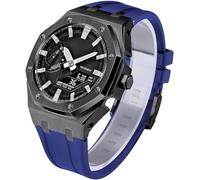 KCHSRKHXC Estuche de metal para reloj de 5ª generación + correa de goma para GM2100 Ga2100/GA2110 de acero inoxidable con bisel, correa de modificación, juego de accesorios de repuesto para reloj de