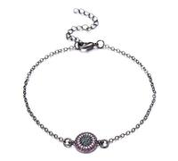 KCHSRKHXC Exquisito Evil Eye Charm Multi Cubic Zirconia Chain Link para mujeres Joyas de moda de las mujeres Regalo de cumpleaños
