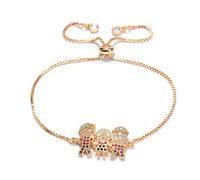 KCHSRKHXC Familia de circonía cúbica encanto color rosa cadena ajustable joyería para mujeres joyas