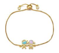 KCHSRKHXC Fashion Blue and Pink Opal Cubic Zirconia Charm, accesorios para el hogar para niños y niñas