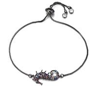 KCHSRKHXC Fashion Cubic Zirconia Hippocampus Charmit Cadena Slider Slider Hippocampus Joyería de moda