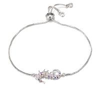 KCHSRKHXC Fashion Cubic Zirconia Hippocampus Charmit Cadena Slider Slider Hippocampus Joyería de moda