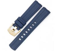 KCHSRKHXC for Omega Watch Band 007 Planet Ocean AT150 Pin Buckle Silicone Watch Strap Watch Accessories Rubber Watch Bracelet (Color : Blue-Silver Buckle, Size : 20mm)