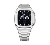 KCHSRKHXC Kit de modificación de la correa de la caja del reloj de metal, para la banda de 41 mm de 44 mm de 45 mm series 9 8 7 6 5 4 SE Actualización Reemplazar el juego de correa