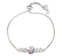 KCHSRKHXC Lady Lover Moon and Star Charm Cubic Zirconia Slider Chain Fiesta de bodas Joyas