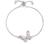 KCHSRKHXC lindo encanto de circonía cúbica encanto femenino rosa cadena ajustable joyería femenina