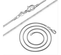 KCHSRKHXC Longitud 16-30 Pulgadas (40-75 cm) 100% Cadenas Collares 1mm gargantillas de Serpiente Collar Regalo de Mujer