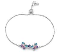 KCHSRKHXC Luxury múltiple circonía cúbica de múltiples mariposas y flower bande y flower cadena de resbaladizas joyas de damas