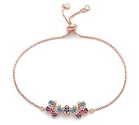 KCHSRKHXC Luxury múltiple circonía cúbica de múltiples mariposas y flower bande y flower cadena de resbaladizas joyas de damas