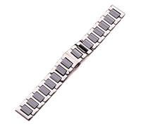 KCHSRKHXC Mira la correa de cerámica media de cerámica pulsera de acero inoxidable 16 mm 18 mm 20 mm Mujeres Mujeres Blancas Black Watch Bode Strap Metal Push Push Pulsera Pulsera