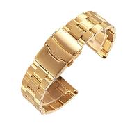 KCHSRKHXC Mira la correa de metal mate pulsera de acero inoxidable 18 mm / 20 mm 22 mm 24 mm Hebilla doble negro, oro rosa, plata