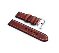 KCHSRKHXC Mira Strap Cow Cuero Retro Madena hecha a mano 20 mm de 22 mm de 24 mm Corizas de banda de reloj gruesas Vintage Hebilla pulida
