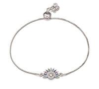 KCHSRKHXC Multicolor Zirconia Sun Charmit Femenina Slider Cadena de Joya de moda Joya