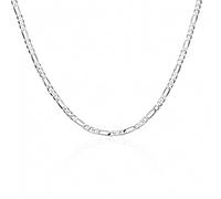 KCHSRKHXC Plata esterlina plata 16/18/20/22/24/26/28/30 pulgadas 4 mm Collar de cadena lateral de 4 mm para mujeres regalo de joyería de boda
