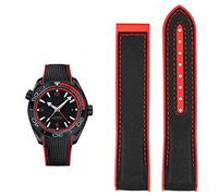 KCHSRKHXC Pulsera de reloj para Omega 300 600 Planet Ocean, correa de nailon de silicona, accesorios para reloj, cadena de 20 mm, 22 mm, cinturón (color: negro naranja BK, tamaño: 22 mm), 22mm