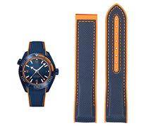 KCHSRKHXC Pulsera de reloj para Omega 300 600 Planet Ocean, correa de nailon de silicona, accesorios para reloj, cadena de 20 mm, 22 mm, cinturón (color: negro naranja BK, tamaño: 22 mm), 22mm