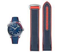 KCHSRKHXC Pulsera de reloj para Omega 300 600 Planet Ocean, correa de nailon de silicona, accesorios para reloj, cadena de 20 mm, 22 mm, cinturón (color: negro naranja BK, tamaño: 22 mm), 20mm