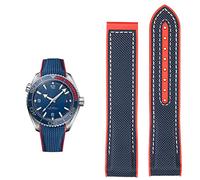 KCHSRKHXC Pulsera de reloj para Omega 300 600 Planet Ocean, correa de nailon de silicona, accesorios para reloj, cadena de 20 mm, 22 mm, cinturón (color: negro naranja BK, tamaño: 22 mm), 20mm