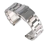 KCHSRKHXC Reloj Strap 18/20/22/24 mm Banda de enlace sólido plateado Pulseras de reemplazo de acero inoxidable Bandas de reloj ajustables
