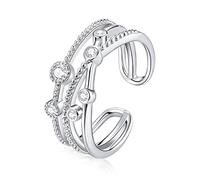 KCHSRKHXC Shining Stars Finger Rings For Women Stackable Rings Band Fine Jewelry