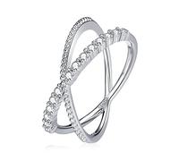 KCHSRKHXC Sparkle Interwoven Ring Zircon Finger Rings For Women Fine Jewelry