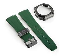 KCHSRKHXC Third Generation Rubber Strap Carved Stainless Steel Watch Cover for GA2100 retrofit and Upgrade DIY Watch Strap