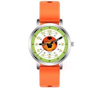 Kchss Relojes para niños, reloj de aprendizaje para niños, hora de aprendizaje y hora fácil de leer, reloj analógico para niños y niñas de 3 a 11 años, color naranja