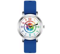 Kchss Relojes para niños, reloj de aprendizaje para niños, tablero de dardos para niños pequeños, hora de aprendizaje y hora fácil de leer, reloj analógico para niños y niñas de 3 a 11 años, azul