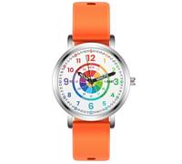 Kchss Relojes para niños, reloj de aprendizaje para niños, tablero de dardos para niños pequeños, tiempo de aprendizaje y hora fácil de leer, reloj analógico para niños y niñas de 3 a 11 años, color