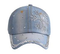 KCHYCV Gorra de béisbol Ajustable con Diamantes de imitación for Mujer, Estilo Hip-Hop, Adecuada for Diferentes Formas de Rostro.(Style 4_Adjustable 2pcs)