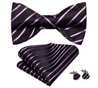 KCHYCV Men's Tie & Cufflinks Set Premium Silk Tie with Pocket Square & Cufflinks Elegant Mens Accessories Gift Set for Formal Weddings & Business Classic Design with Patterns(LH-2053)