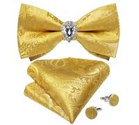 KCHYCV Men's Tie & Cufflinks Set Premium Silk Tie with Pocket Square & Cufflinks Elegant Mens Accessories Gift Set for Formal Weddings & Business Classic Design with Patterns(LH-0149-JZ0013)