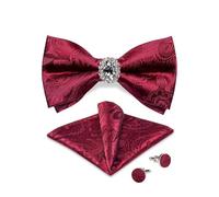 KCHYCV Men's Tie & Cufflinks Set Premium Silk Tie with Pocket Square & Cufflinks Elegant Mens Accessories Gift Set for Formal Weddings & Business Classic Design with Patterns(LH-0155-JZ0015)