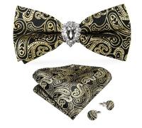 KCHYCV Men's Tie & Cufflinks Set Premium Silk Tie with Pocket Square & Cufflinks Elegant Mens Accessories Gift Set for Formal Weddings & Business Classic Design with Patterns(LH-7032-JZ0013)