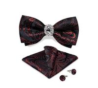 KCHYCV Men's Tie & Cufflinks Set Premium Silk Tie with Pocket Square & Cufflinks Elegant Mens Accessories Gift Set for Formal Weddings & Business Classic Design with Patterns(LH-0169-JZ0015)