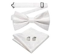 KCHYCV Men's Tie & Cufflinks Set Premium Silk Tie with Pocket Square & Cufflinks Elegant Mens Accessories Gift Set for Formal Weddings & Business Classic Design with Patterns(Tpye17)