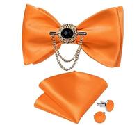 KCHYCV Men's Tie & Cufflinks Set Premium Silk Tie with Pocket Square & Cufflinks Elegant Mens Accessories Gift Set for Formal Weddings & Business Classic Design with Patterns(LH-3073 XZ-0009)