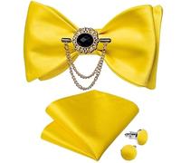 KCHYCV Men's Tie & Cufflinks Set Premium Silk Tie with Pocket Square & Cufflinks Elegant Mens Accessories Gift Set for Formal Weddings & Business Classic Design with Patterns(LH-3072 XZ-0009)