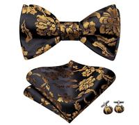 KCHYCV Men's Tie & Cufflinks Set Premium Silk Tie with Pocket Square & Cufflinks Elegant Mens Accessories Gift Set for Formal Weddings & Business Classic Design with Patterns(LH-2056)