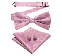 KCHYCV Men's Tie & Cufflinks Set Premium Silk Tie with Pocket Square & Cufflinks Elegant Mens Accessories Gift Set for Formal Weddings & Business Classic Design with Patterns(Tpye27)