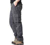 KCHYCV Pantalones cargo holgados for hombre, pantalones de trabajo elásticos, pantalones casuales de corte holgado for trabajar y actividades al aire libre.(GRAY,5XL)