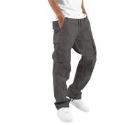 KCHYCV Pantalones cargo holgados for hombre, pantalones de trabajo elásticos, pantalones casuales de corte holgado for trabajar y actividades al aire libre.(GRAY,5XL)